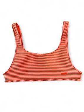 Triangl size M Striped Orange & White Crop Bikini Top